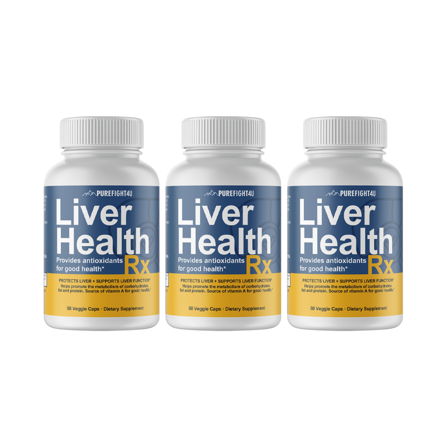 Liver Health RX Formula Supplement Pure Health 3 Bottles 180 Capsules ...
