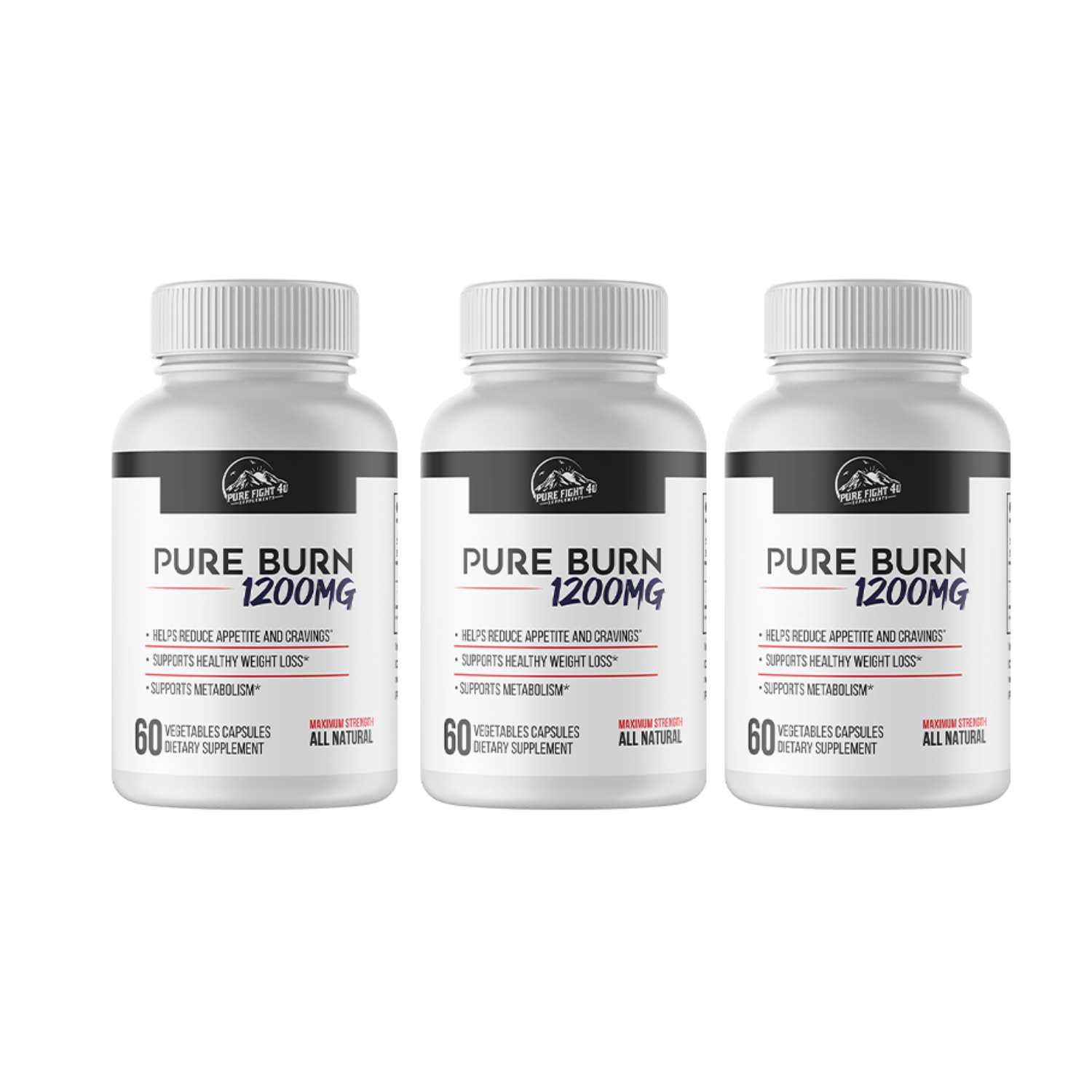 Pure Burn 1200mg Dietary Supplement - 12 Bottles 720 Capsules