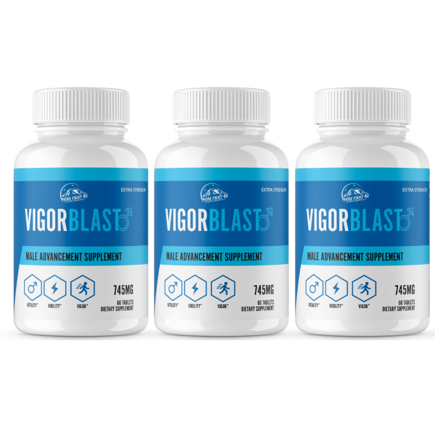Vigor Blast Male Advancement for Strength, Endurance, & Vitality 3 Bottles 60 Tablets